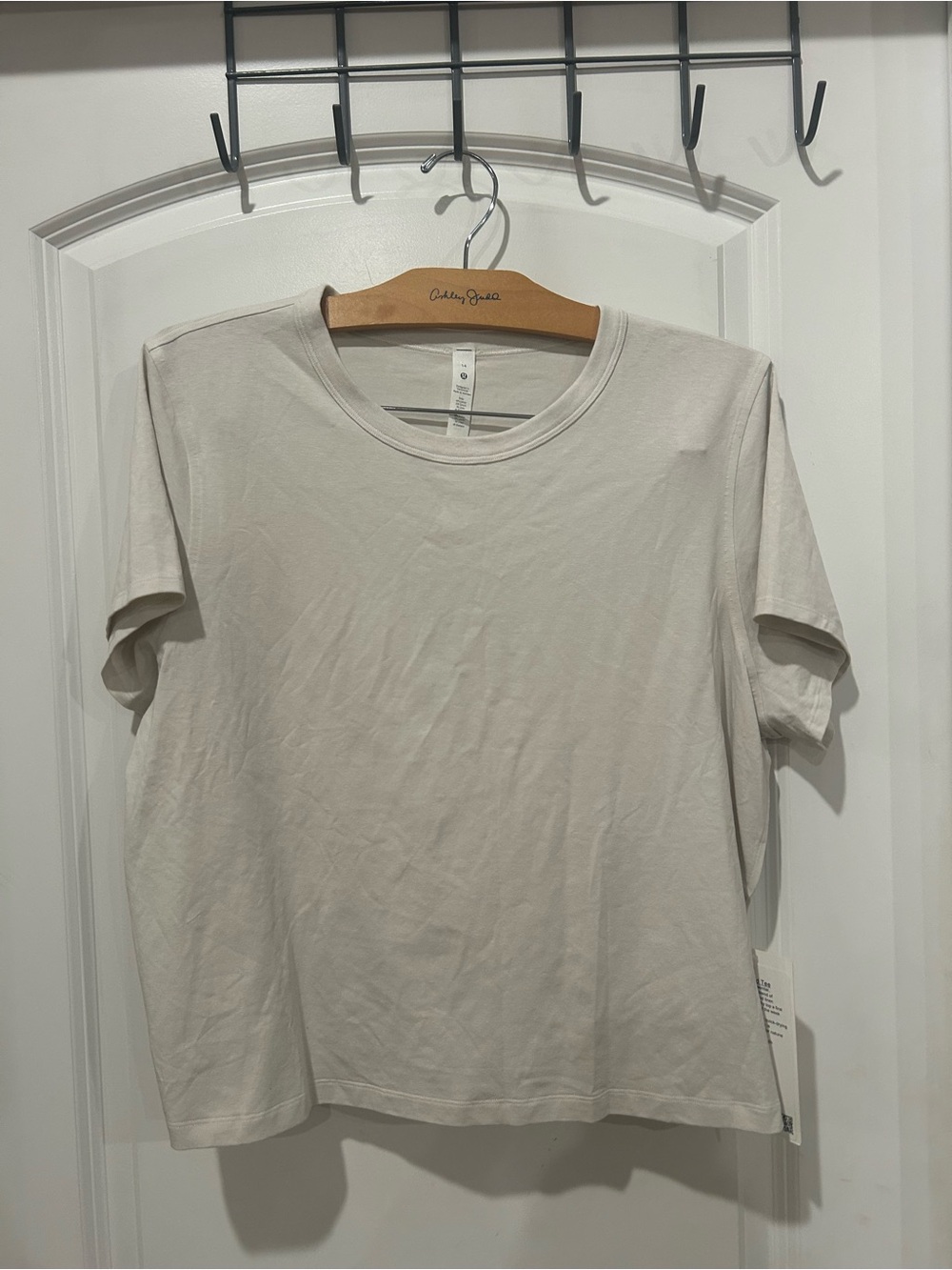 lululemon Short-Sleeve Crewneck Tee in Light Beige